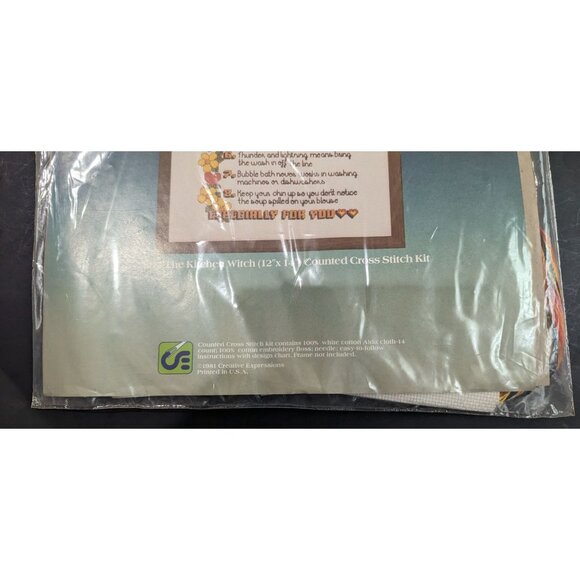 Creative Expressions 12"x14" Kitchen Witch Cross-Stitch Kit Magically Delightfu - Picture 4 of 5